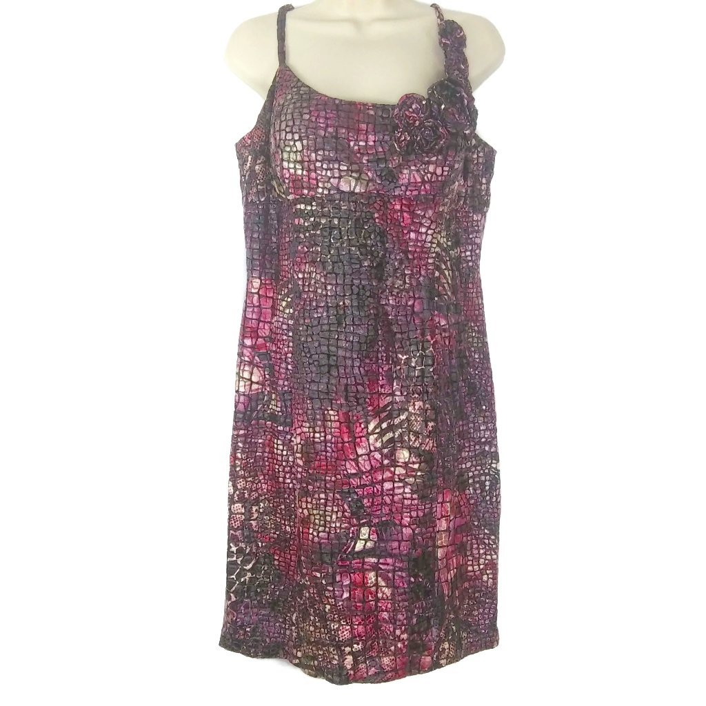 Muse Embossed Snake Skin Purple Dress